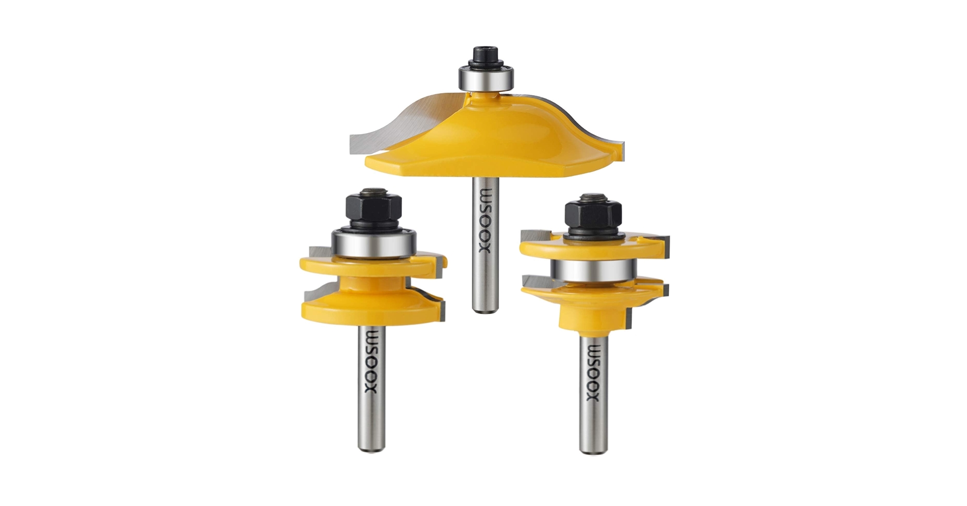 WSOOX 1/2 Inch Shank Router Bit Set, Round Over Raised Panel